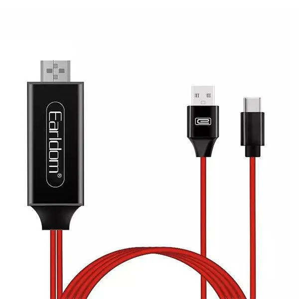 Earldom HDMI Type C Cable 2M Red-I8JR