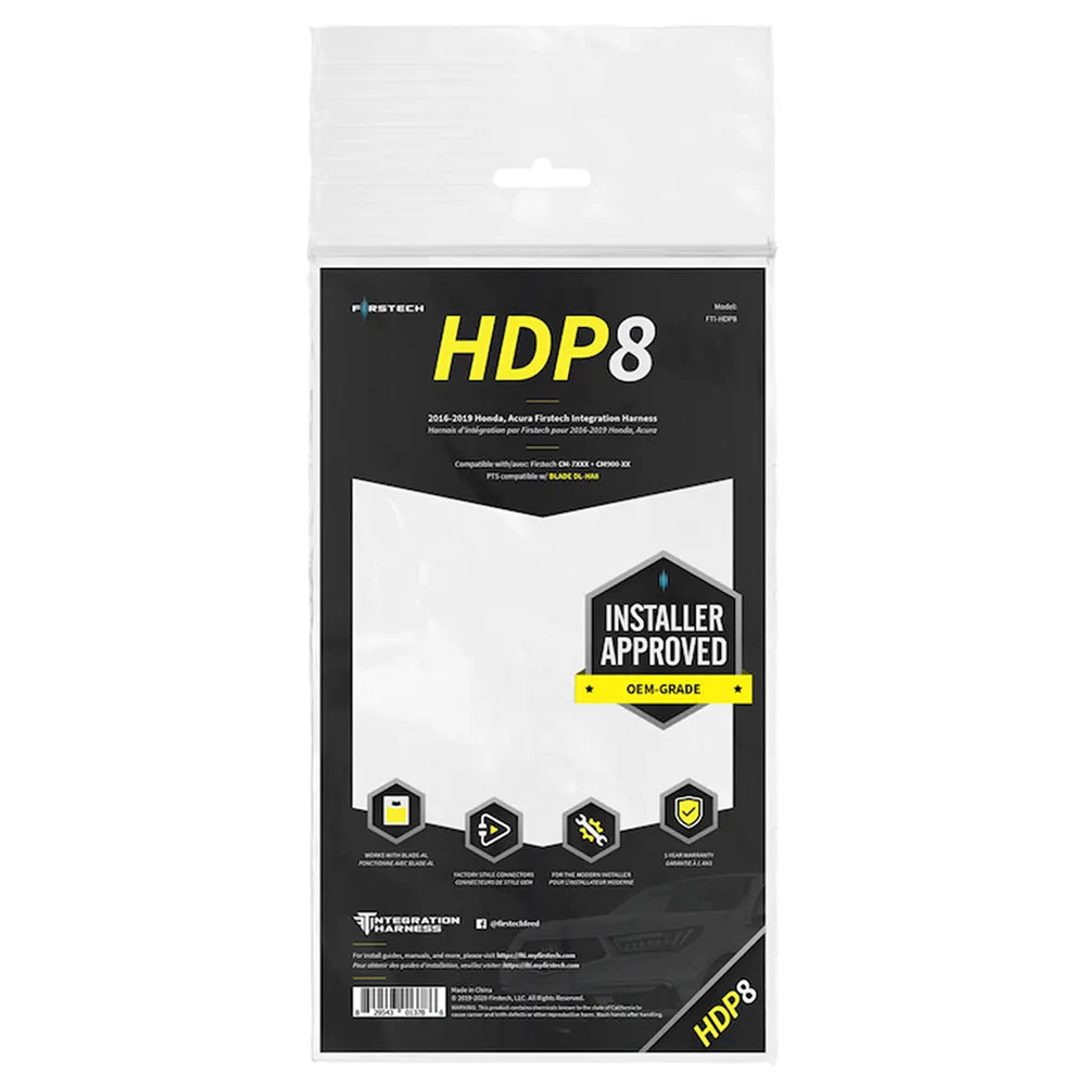 Firstech HDP8 Integration T-Harness 2016-2019 Honda Acura Vehicles Push to Start
