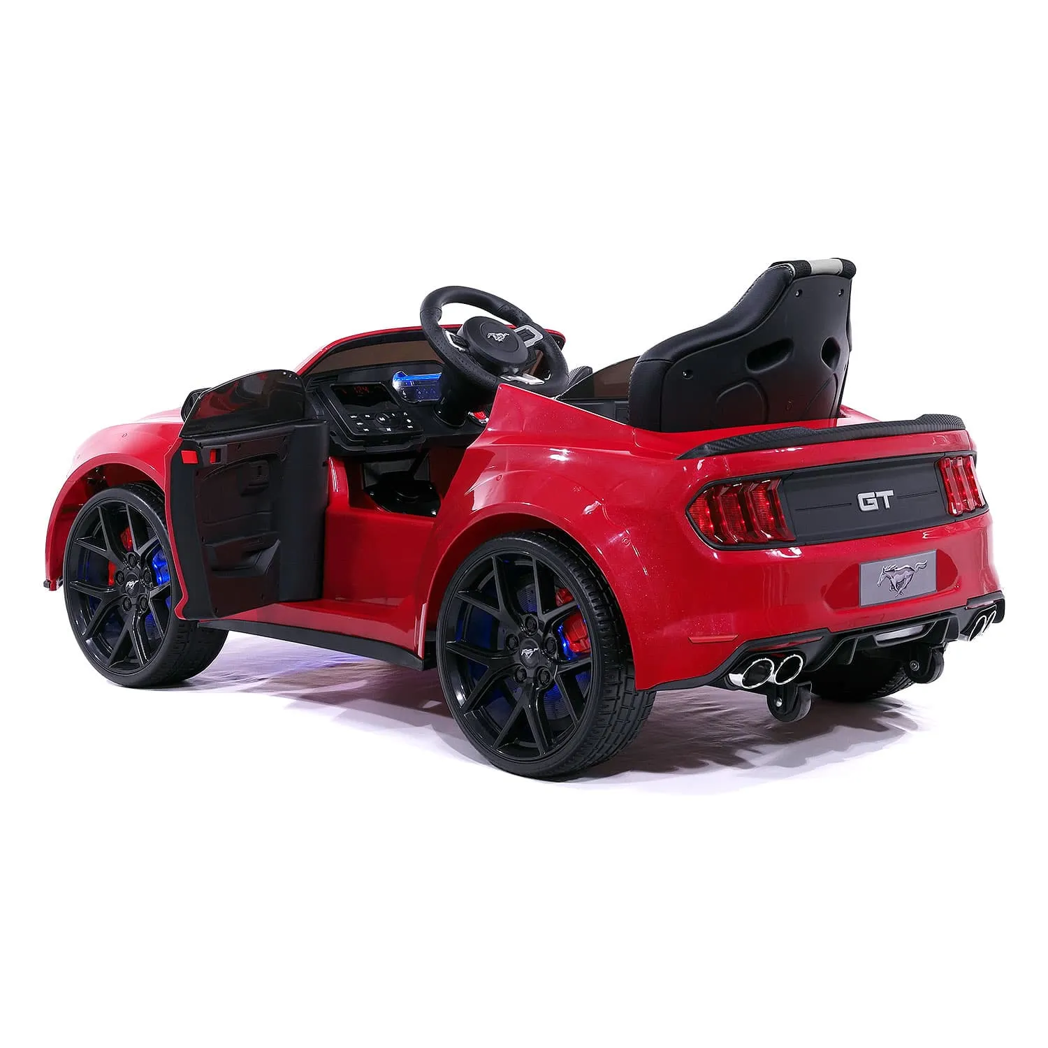 Ford Mustang GT Custom Edition 24V Kids Ride-On Car with R/C Parental Remote | Cherry Red