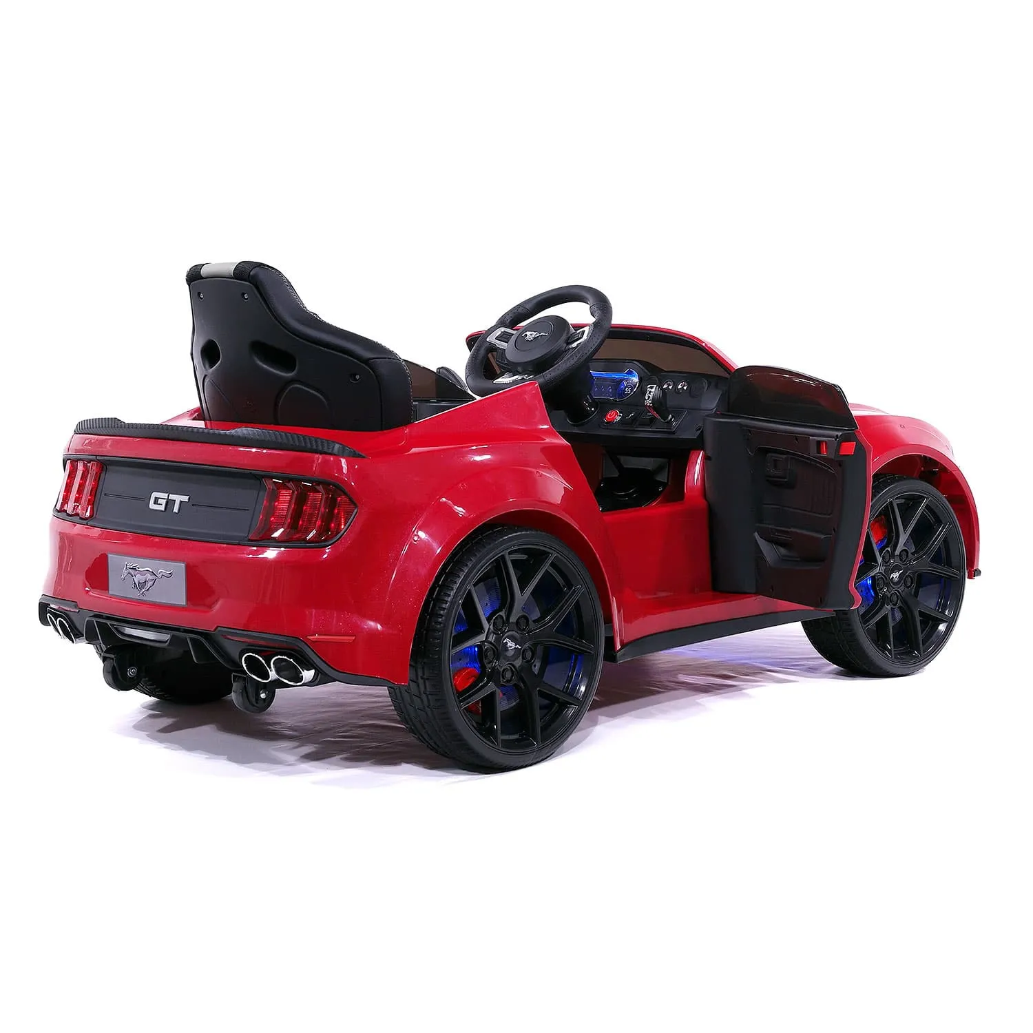 Ford Mustang GT Custom Edition 24V Kids Ride-On Car with R/C Parental Remote | Cherry Red