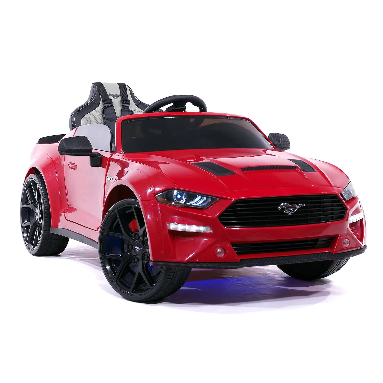 Ford Mustang GT Custom Edition 24V Kids Ride-On Car with R/C Parental Remote | Cherry Red