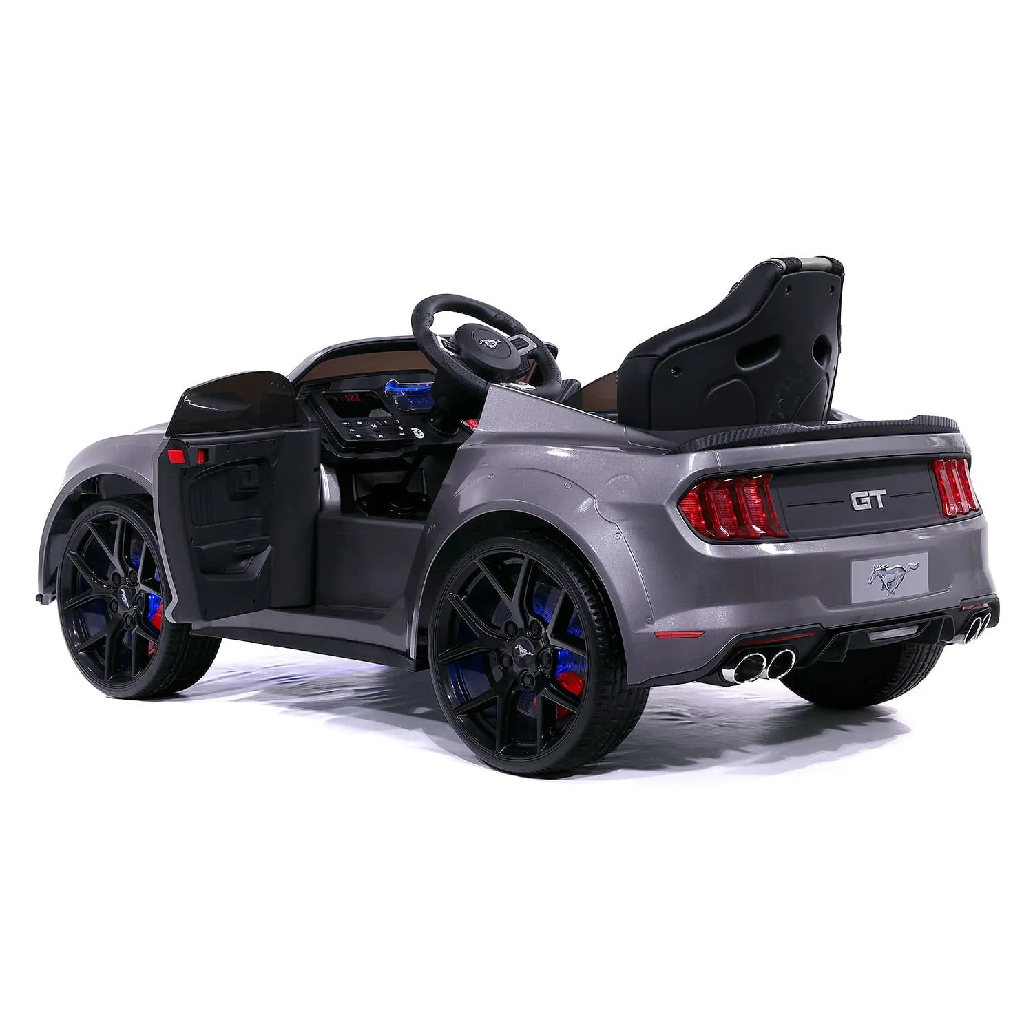 Ford Mustang GT Custom Edition 24V Kids Ride-On Car with R/C Parental Remote | Gray