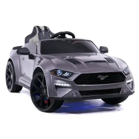 Ford Mustang GT Custom Edition 24V Kids Ride-On Car with R/C Parental Remote | Gray