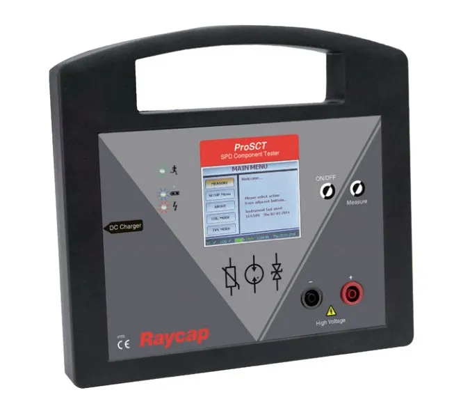 G29-00-159-ProSCT, Portable DC SPD Tester, 1500VDC,  0.1 - 1mA test current, Integrated battery with up to two years lifetime, TFT Touch screen. For DC Testing of MOV, GDT, TVS  with LOG Mode, Auto Detect, Date of Event