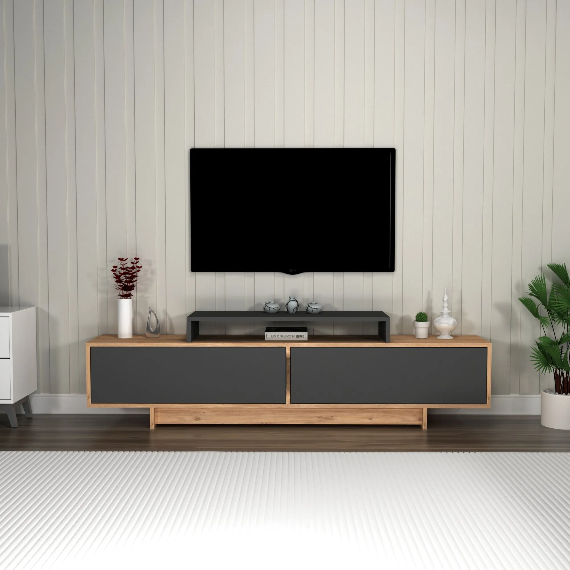 Gaia TV Stand and Entertainment Center with Storage Cabinets for TVs up to 78"