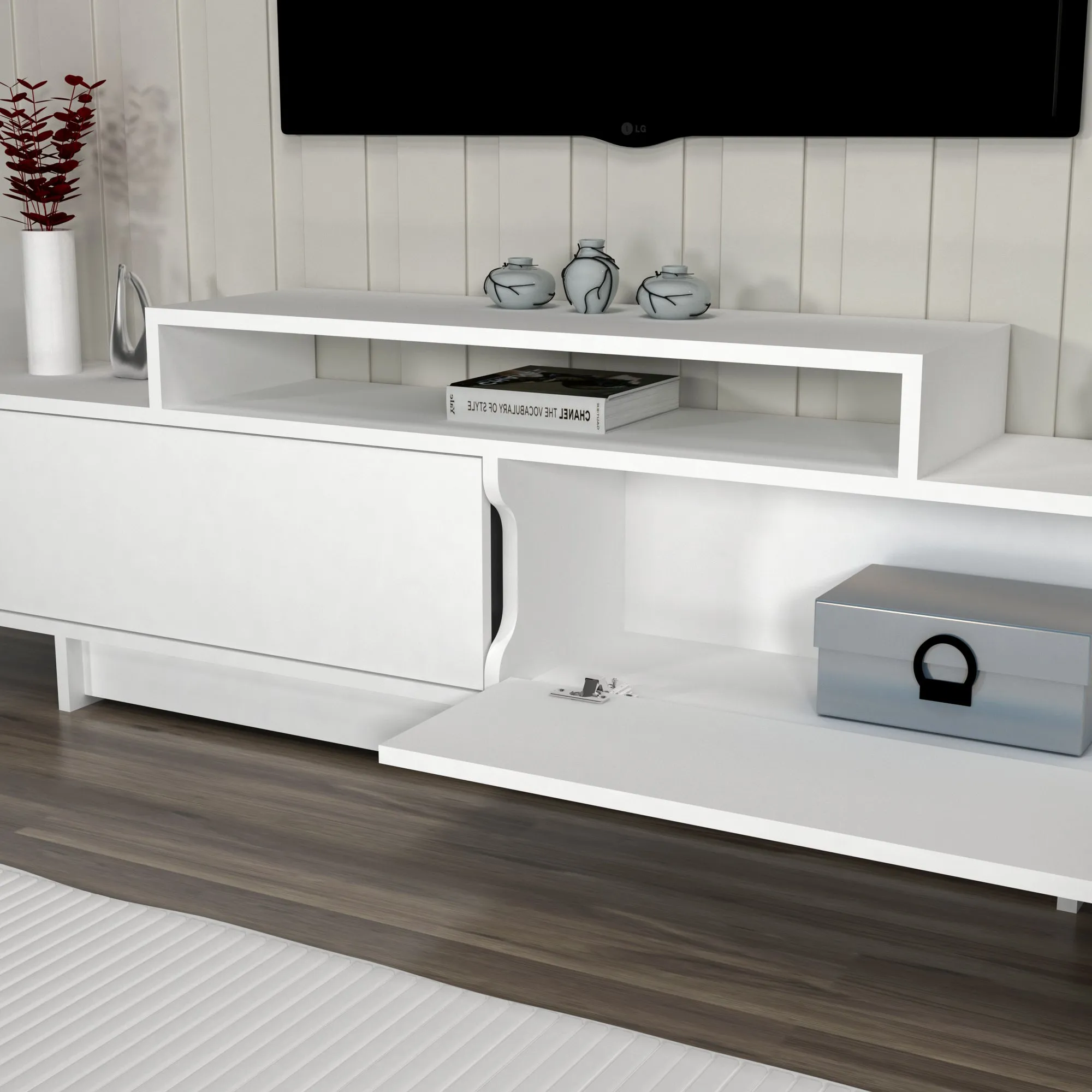Gaia TV Stand and Entertainment Center with Storage Cabinets for TVs up to 78"