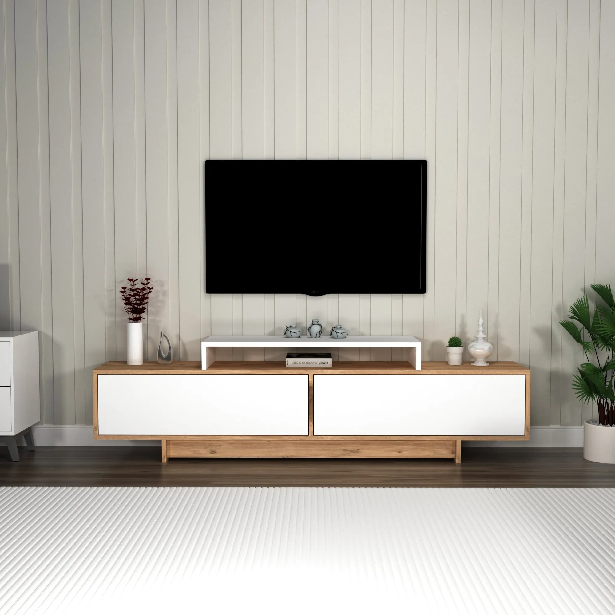 Gaia TV Stand and Entertainment Center with Storage Cabinets for TVs up to 78"