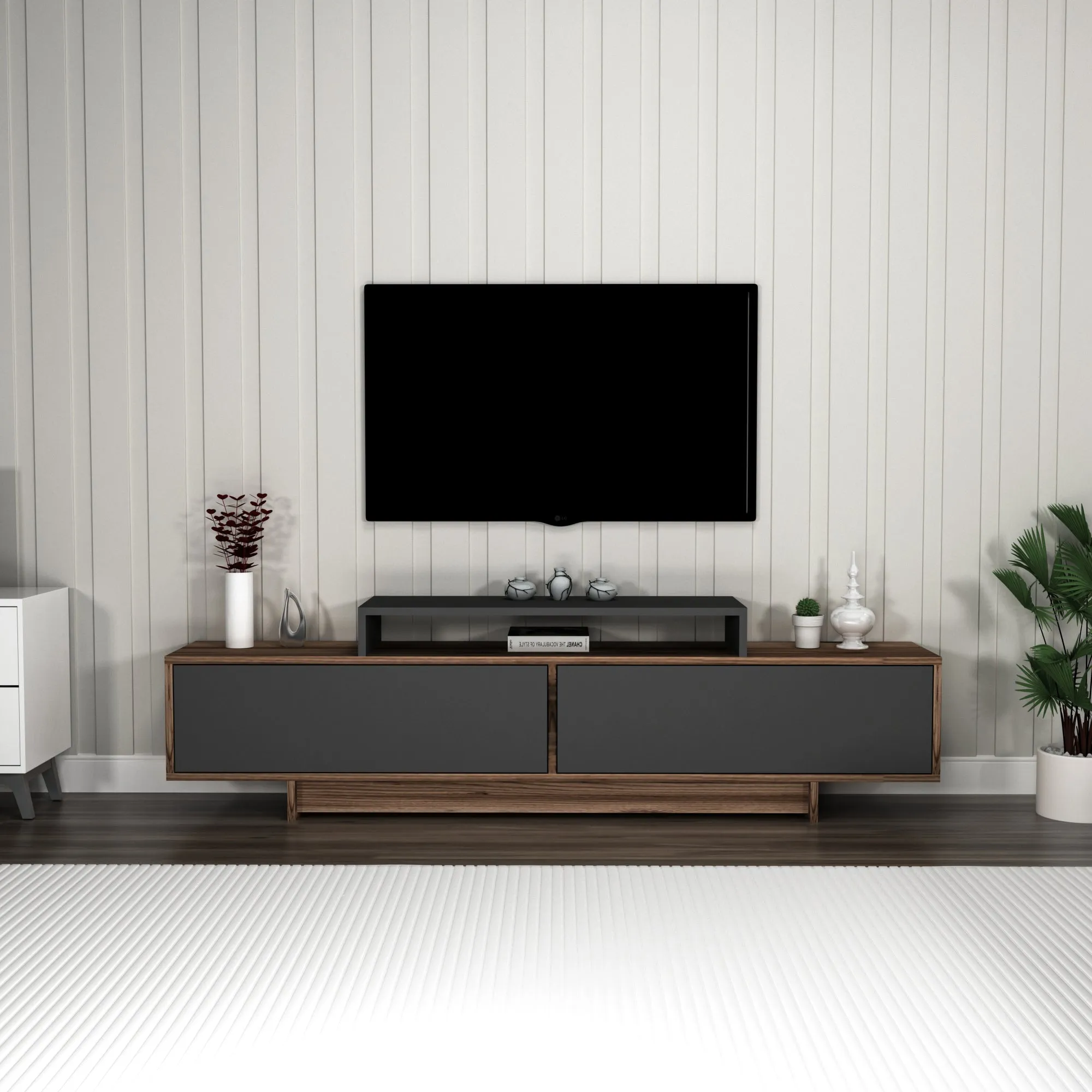 Gaia TV Stand and Entertainment Center with Storage Cabinets for TVs up to 78"