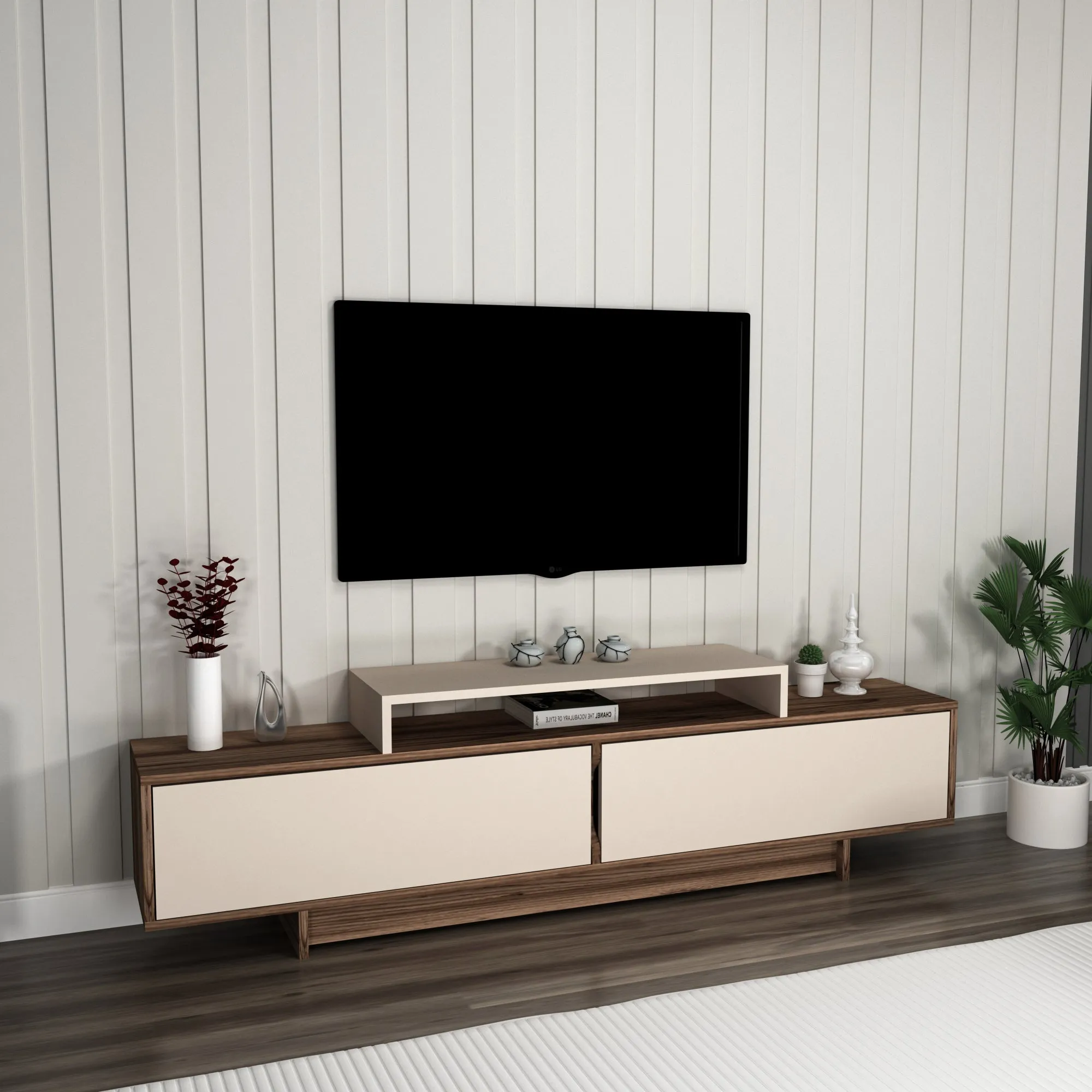 Gaia TV Stand and Entertainment Center with Storage Cabinets for TVs up to 78"