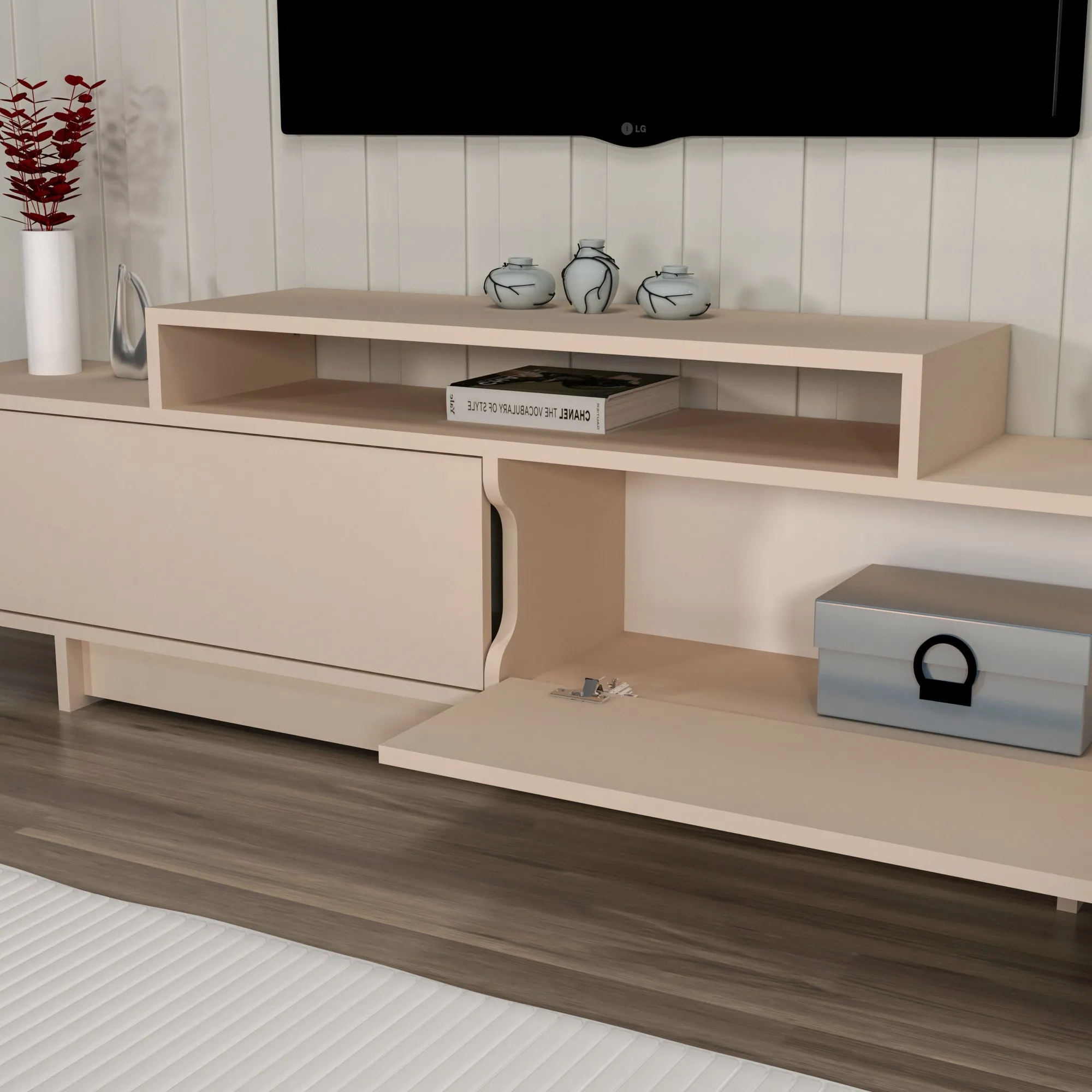 Gaia TV Stand and Entertainment Center with Storage Cabinets for TVs up to 78"