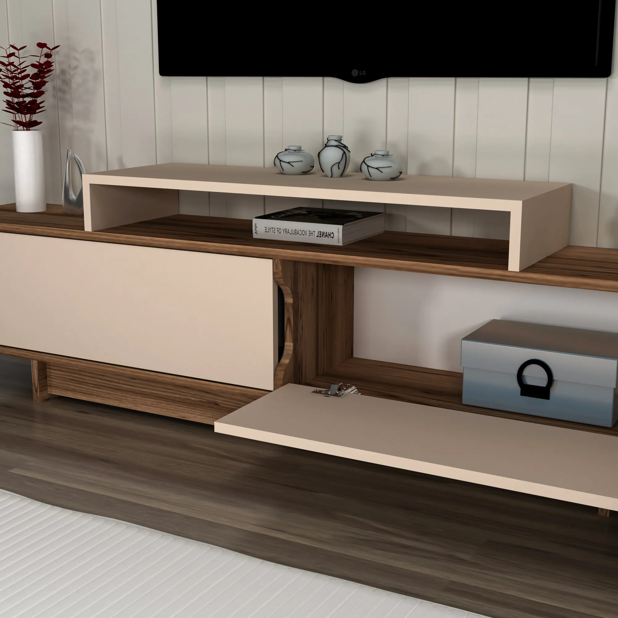 Gaia TV Stand and Entertainment Center with Storage Cabinets for TVs up to 78"