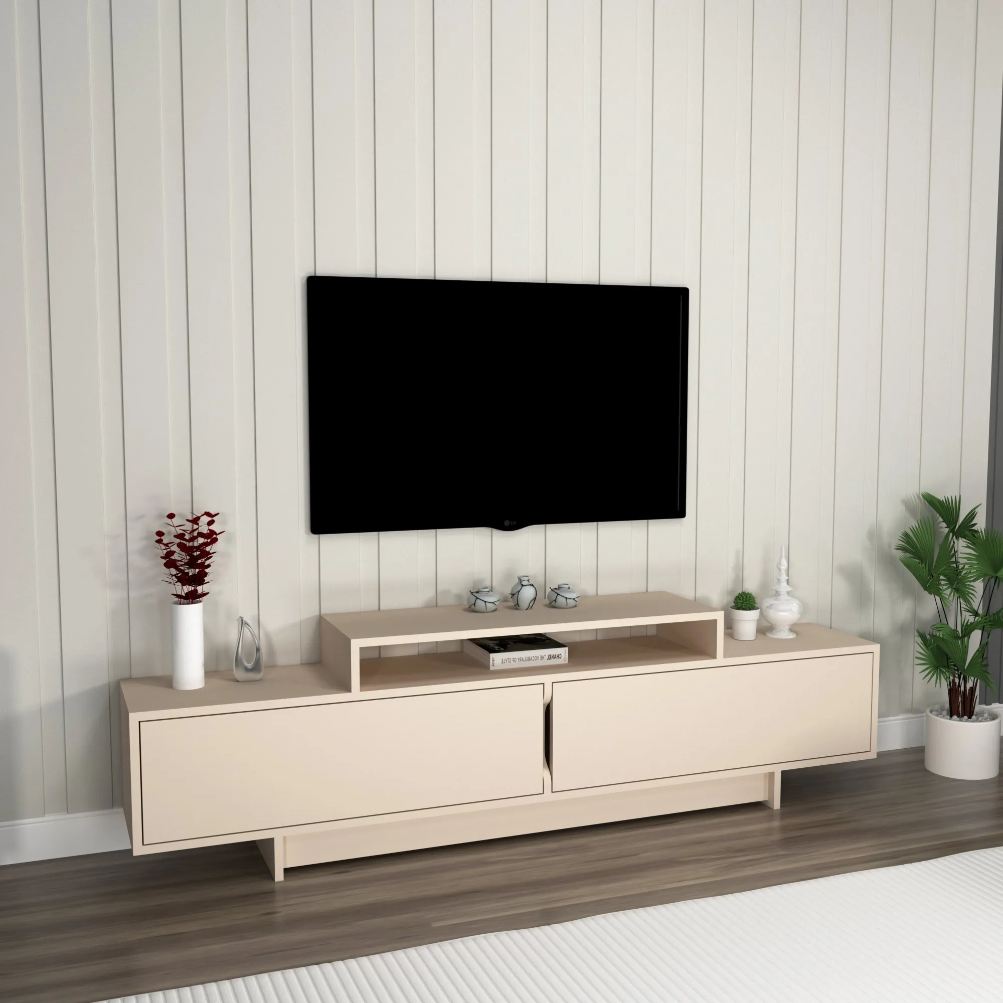Gaia TV Stand and Entertainment Center with Storage Cabinets for TVs up to 78"