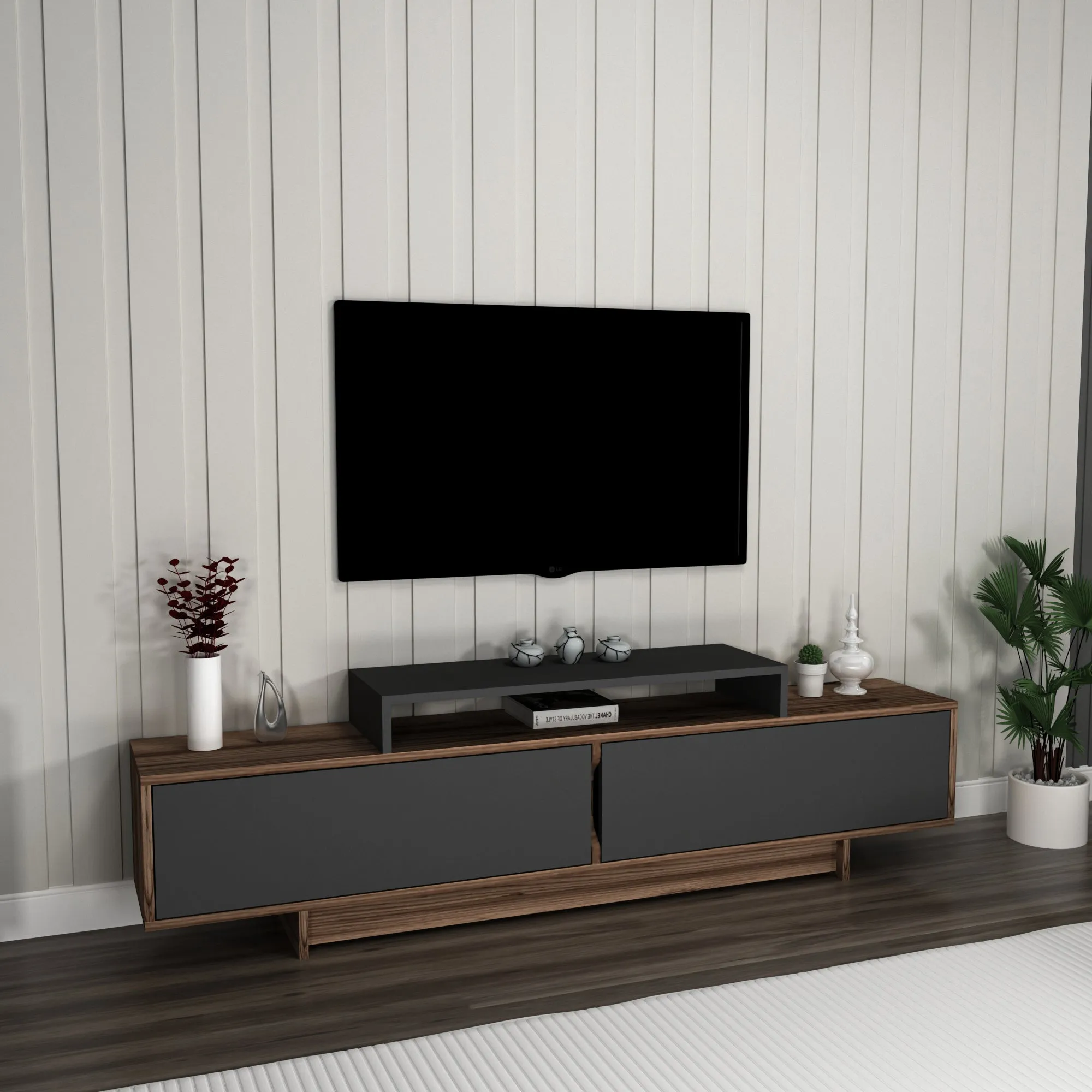 Gaia TV Stand and Entertainment Center with Storage Cabinets for TVs up to 78"