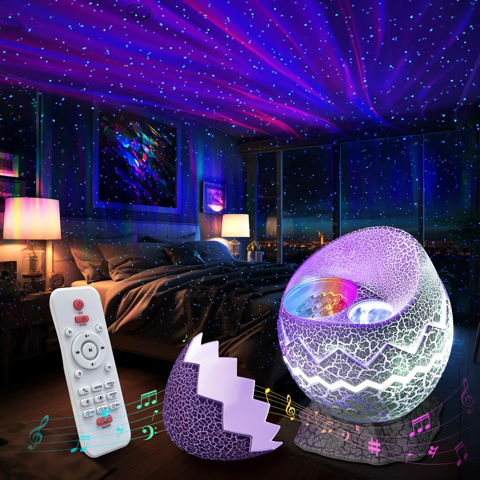 Galaxy Projector for Bedroom, Smart App Star Light Projector with Bluetooth Speaker