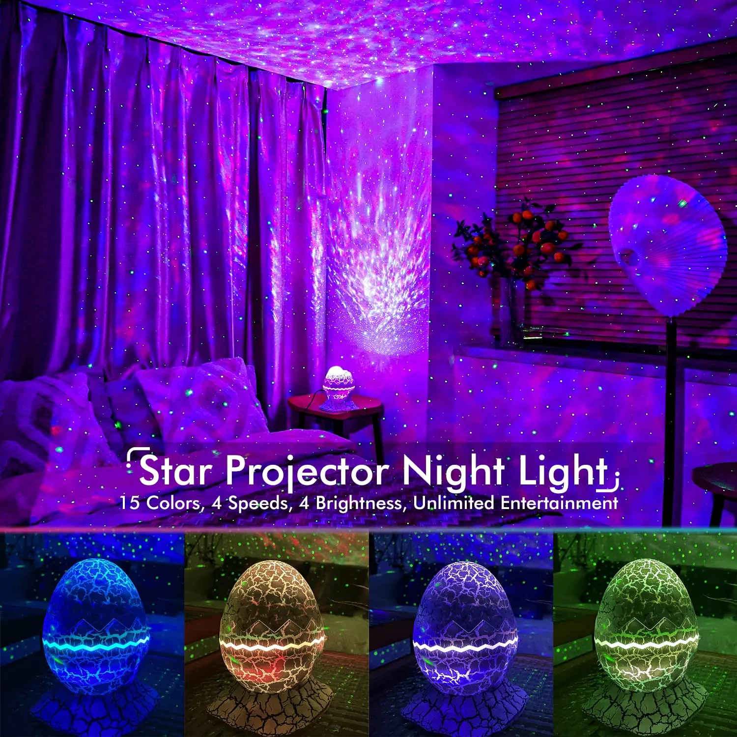 Galaxy Projector for Bedroom, Smart App Star Light Projector with Bluetooth Speaker