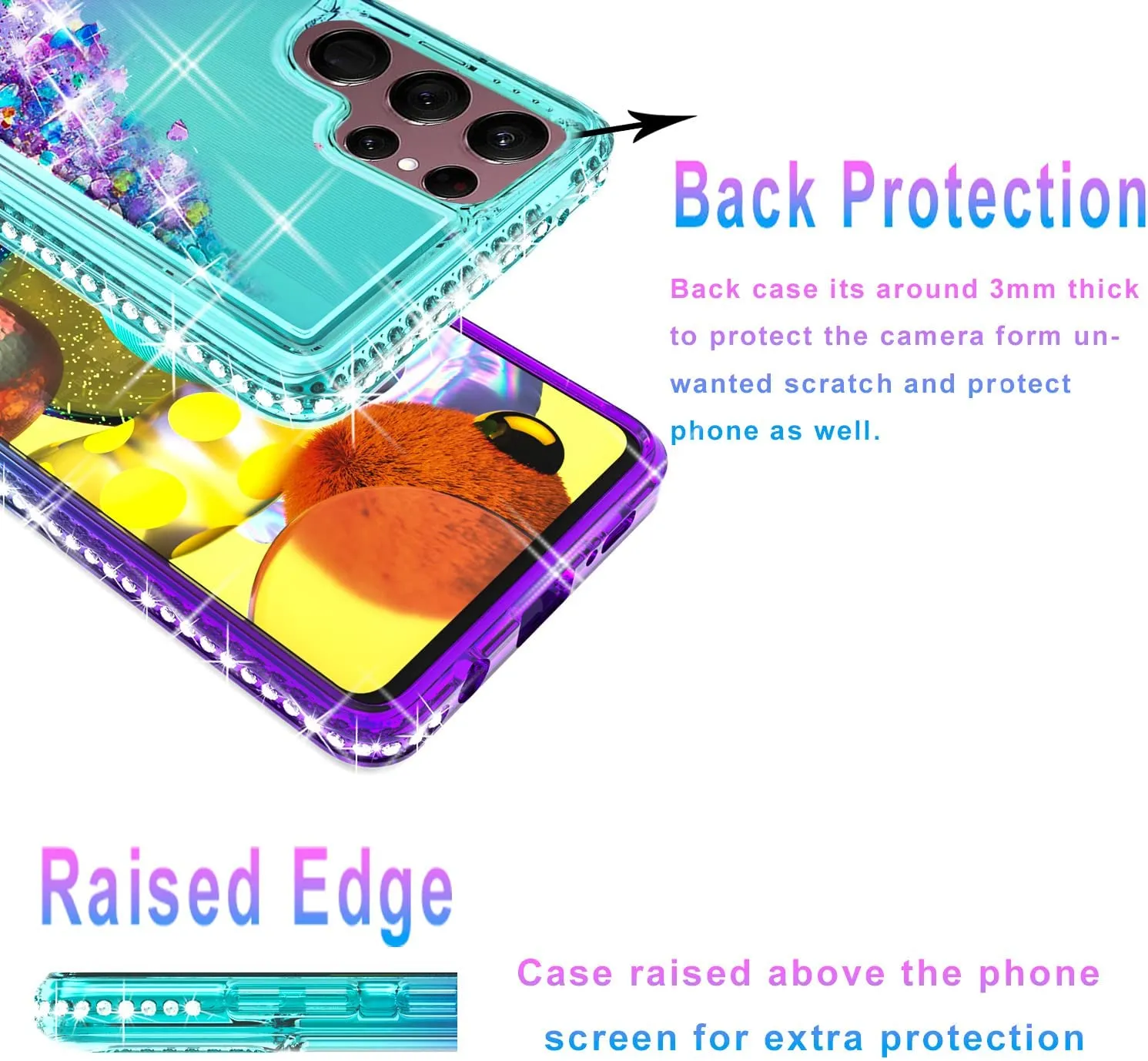 Galaxy S22 Ultra Glitter Bling Quicksand Case