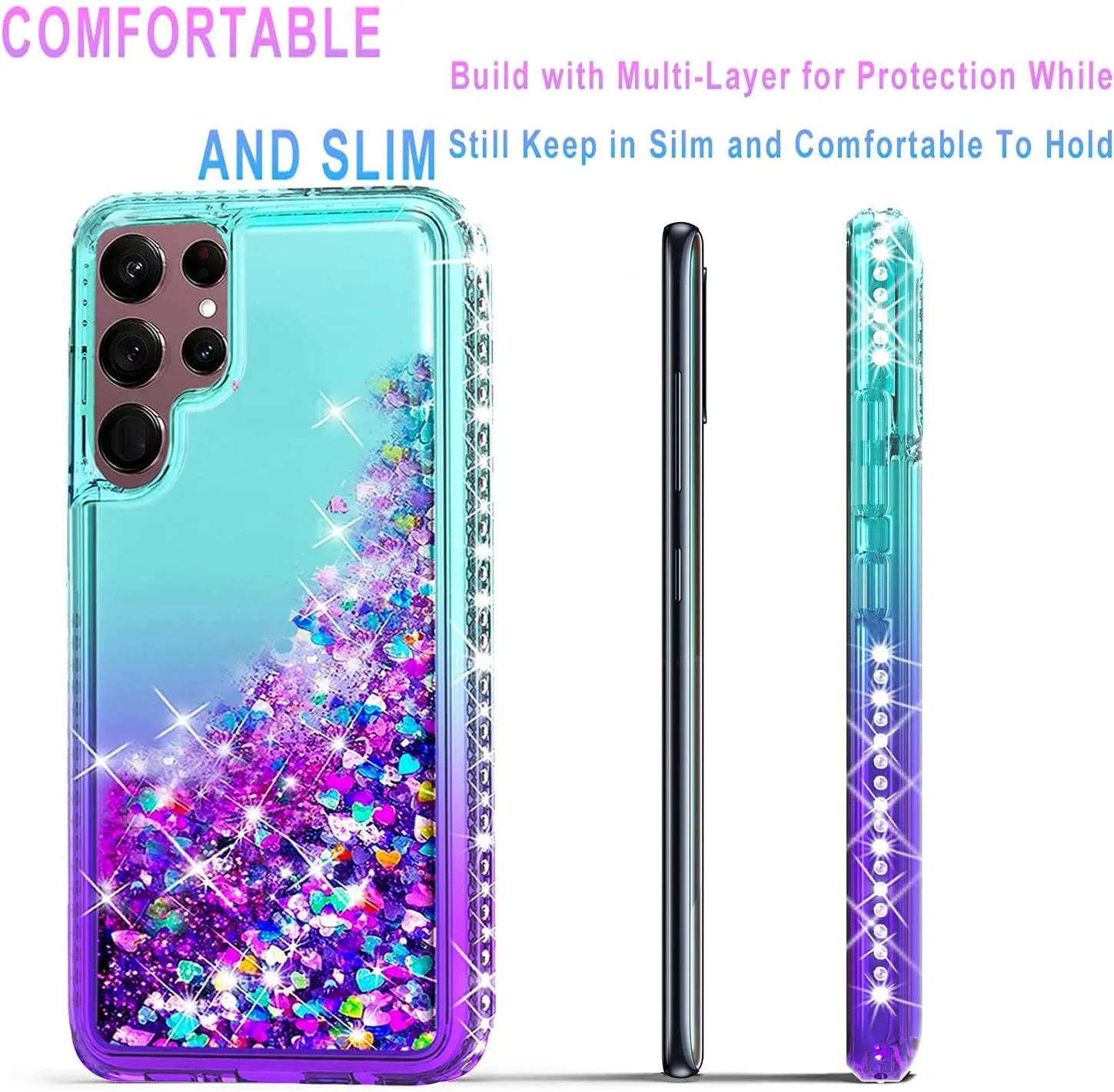 Galaxy S22 Ultra Glitter Bling Quicksand Case
