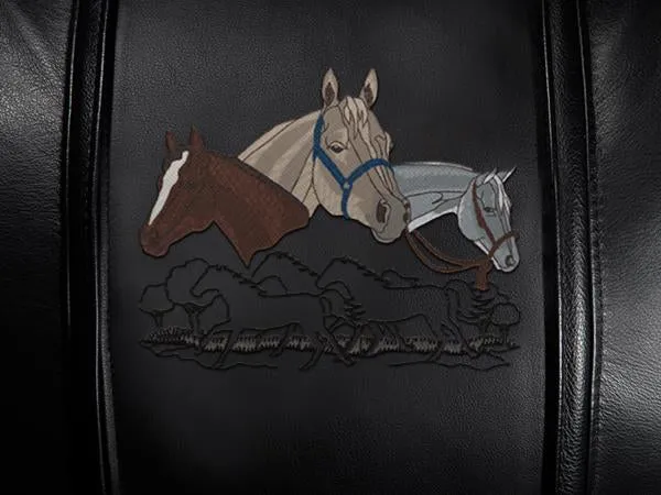 Gaming Chair 100 with Horses Quarter Collage Logo Panel