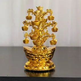 Golden Ingot Tree - Revolving table decoration with LED lights
