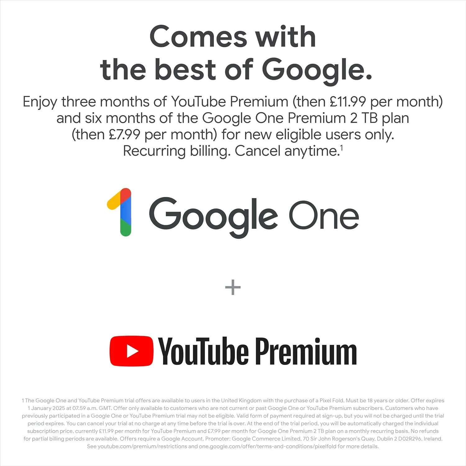 Google Pixel Fold 5G 256GB 12GB Dual SIM Foldable Display Android Smartphone SIM-Free Porcelain