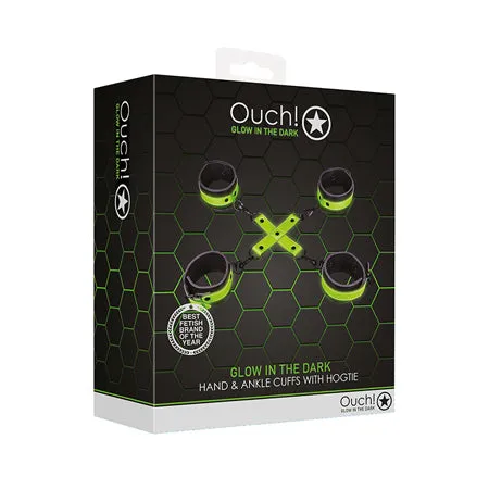 Hand and Ankle Cuffs With Hogtie - Glow in the  Dark