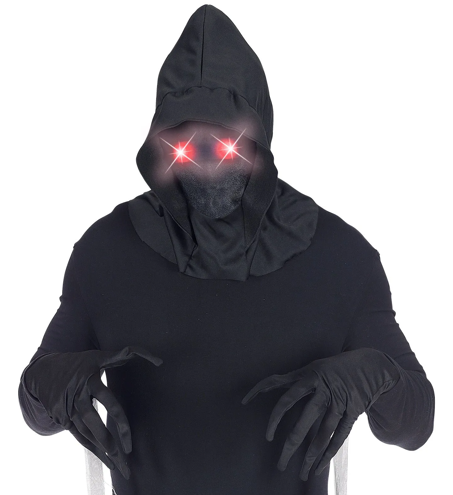 Hooded Faceless Mask with Red Light Up Eyes