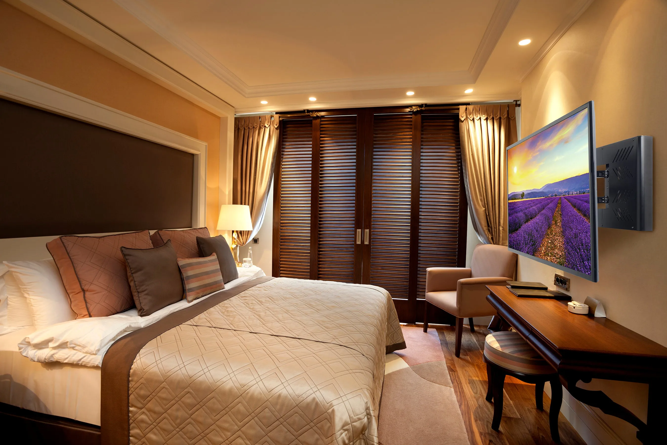 Hospitality Wall Arm Mount with STB Enclosure