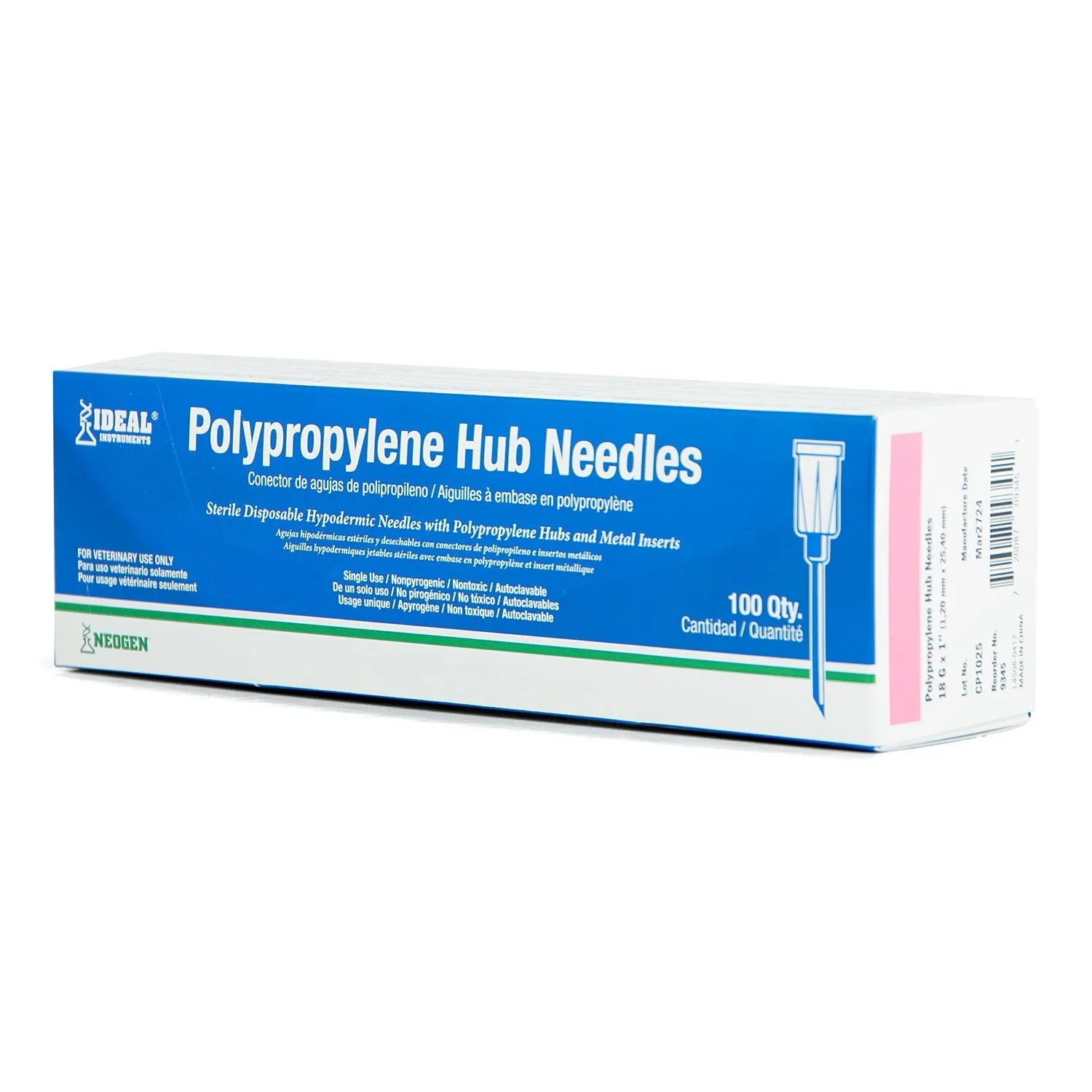 Ideal Poly Hub Needles, Box of 100