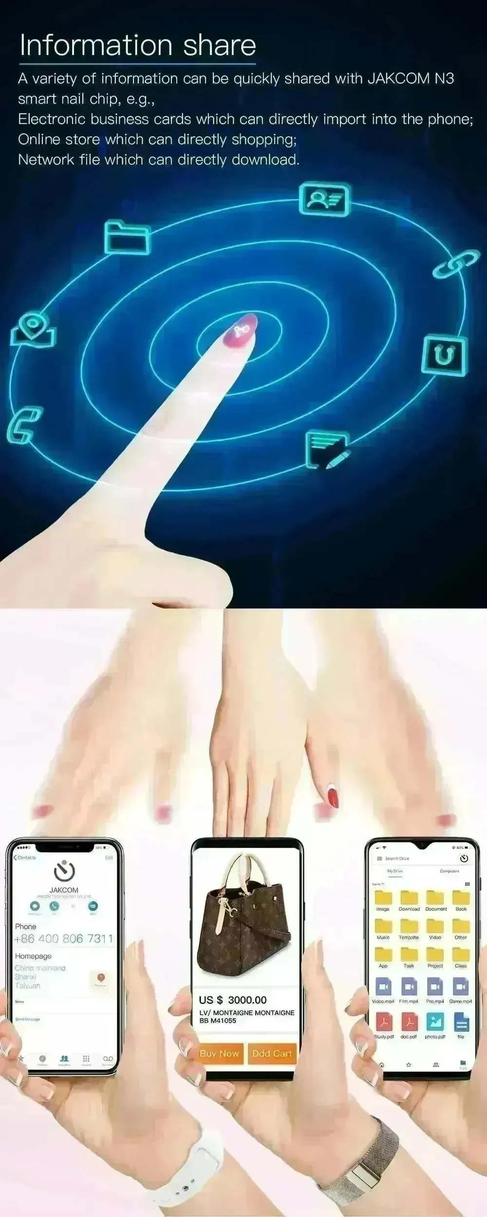 JAKCOM N3 Smart Wireless Sensor Nail Chip