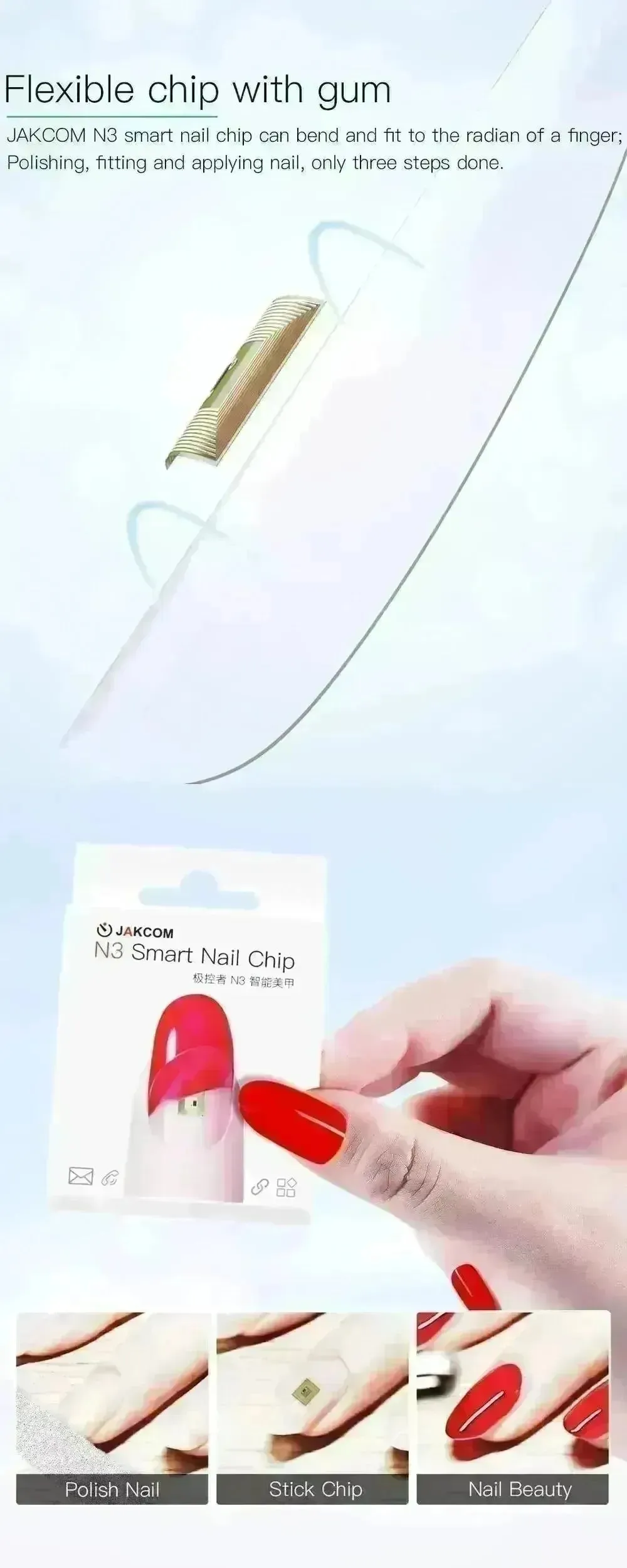 JAKCOM N3 Smart Wireless Sensor Nail Chip