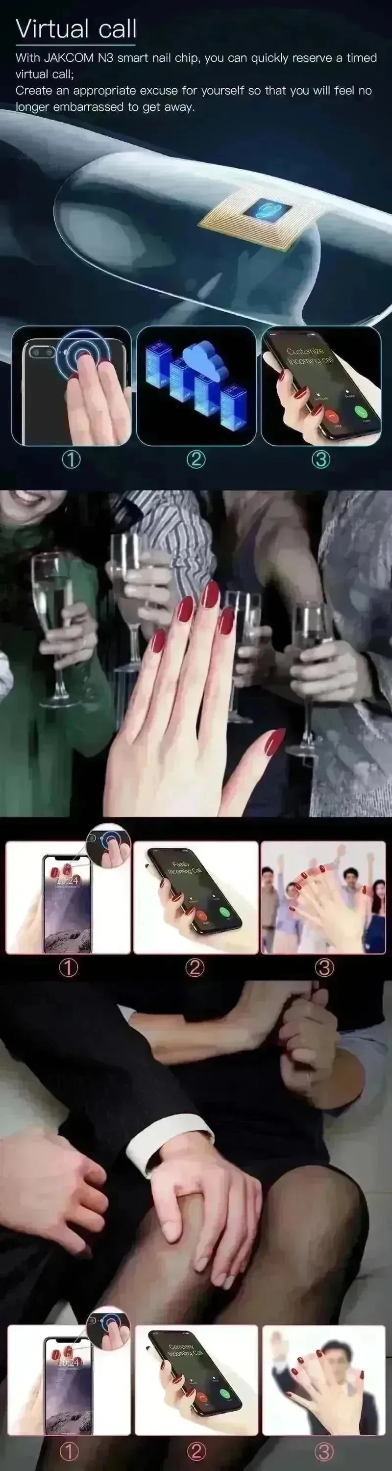 JAKCOM N3 Smart Wireless Sensor Nail Chip