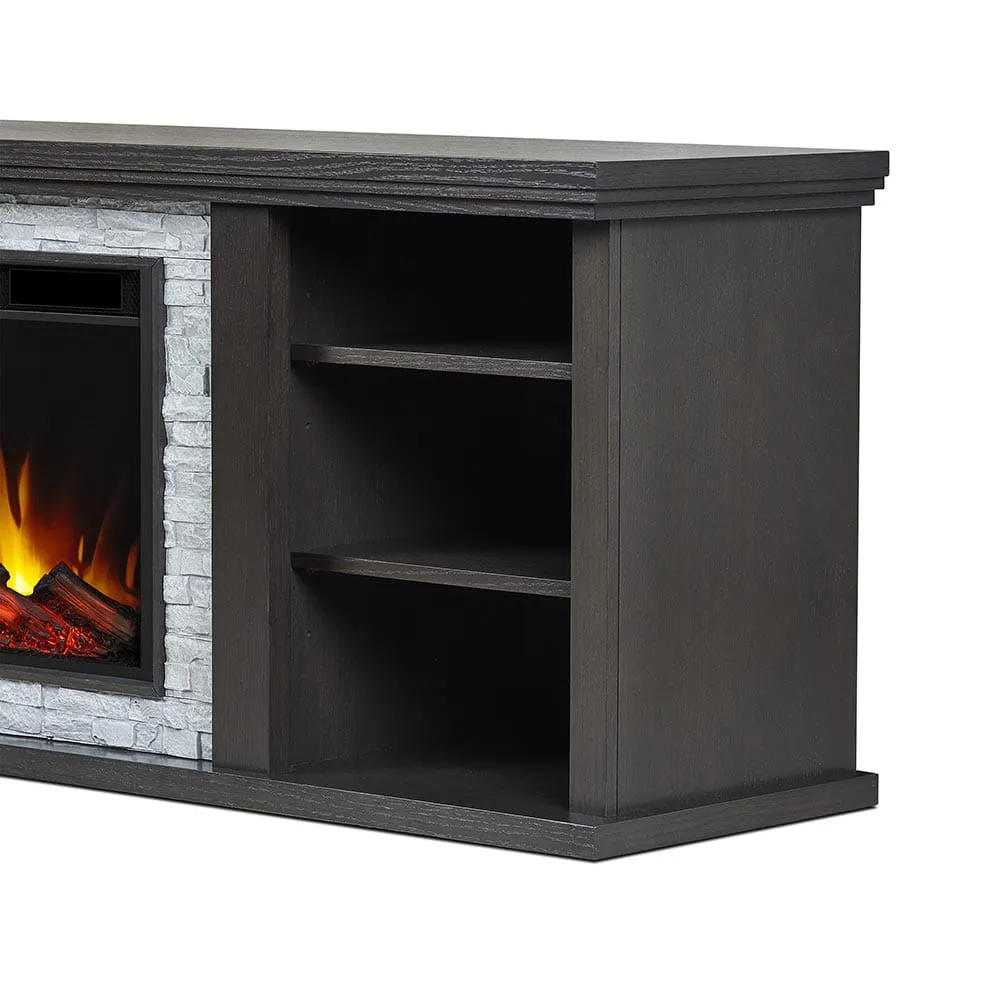 Kenai Slim 72-in Electric Fireplace TV Stand in Dark Oak