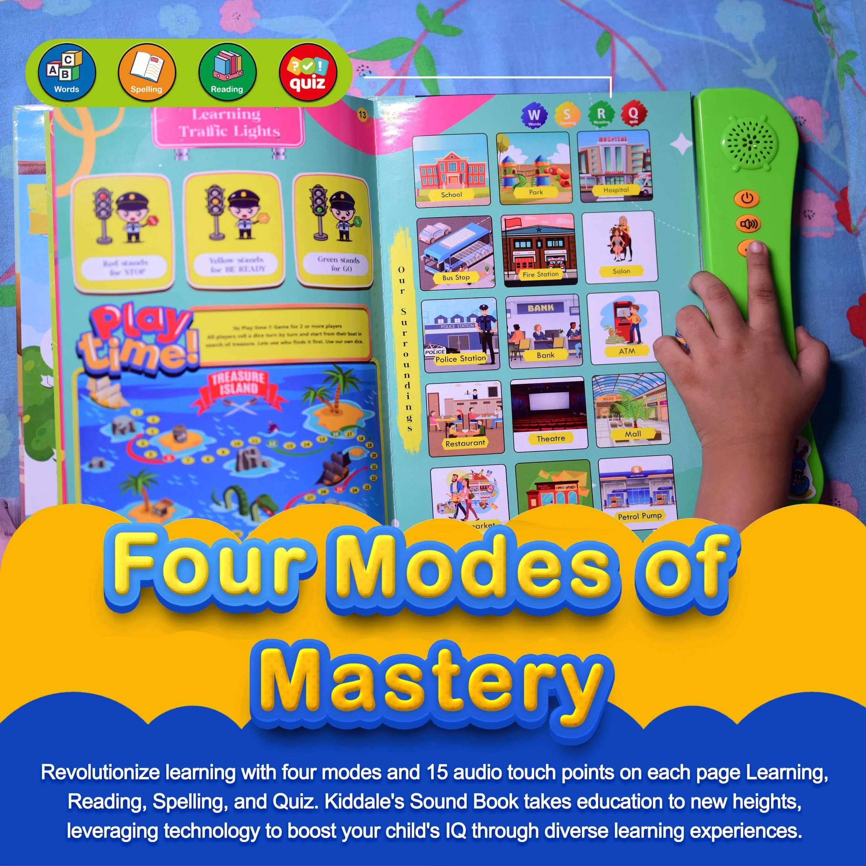 Kiddale 3-Pack Phonics,Trip to Zoo,My Home Children Sound Books