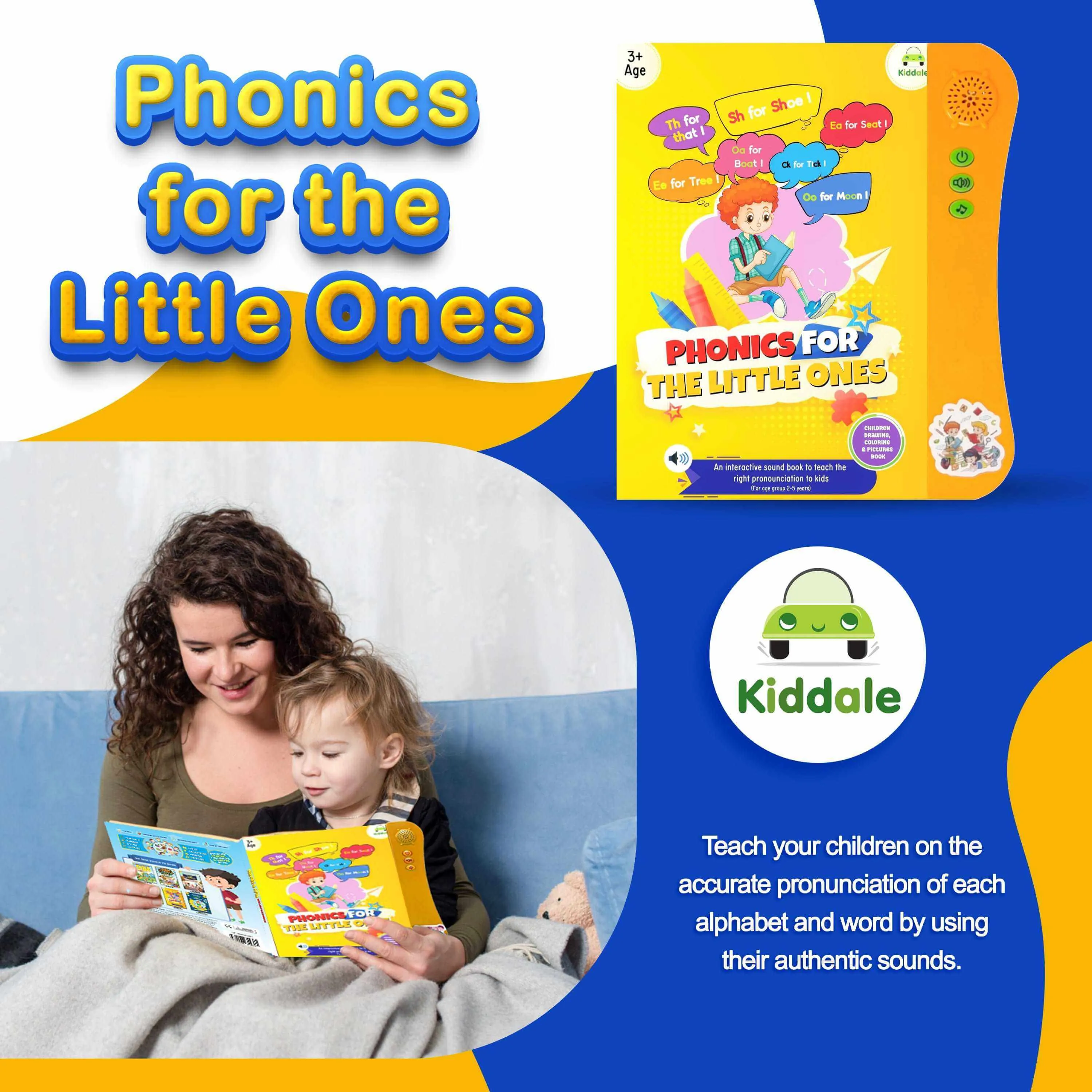 Kiddale 3-Pack Phonics,Trip to Zoo,My Home Children Sound Books