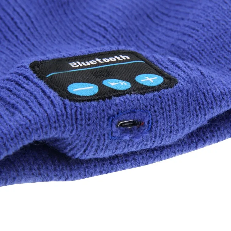 Knitted Bluetooth Headset Warm Winter Hat with Mic for Boy & Girl & Adults(Blue)