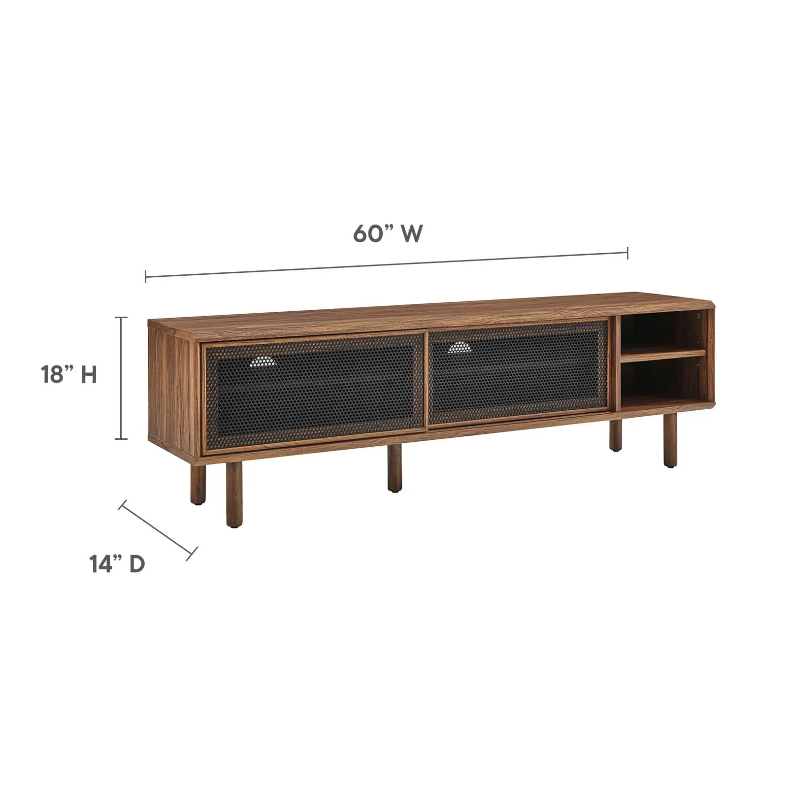 Kurtis 60" TV Stand Walnut EEI-6234-WAL