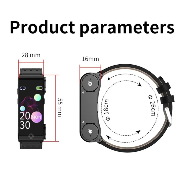 L890 1.14 inch TFT Color Screen Sports Bracelet with Bluetooth Headset, Support Call Reminder/Heart Rate Measurement/Blood Pressure Monitoring/Body Temperature Measurement(Black)