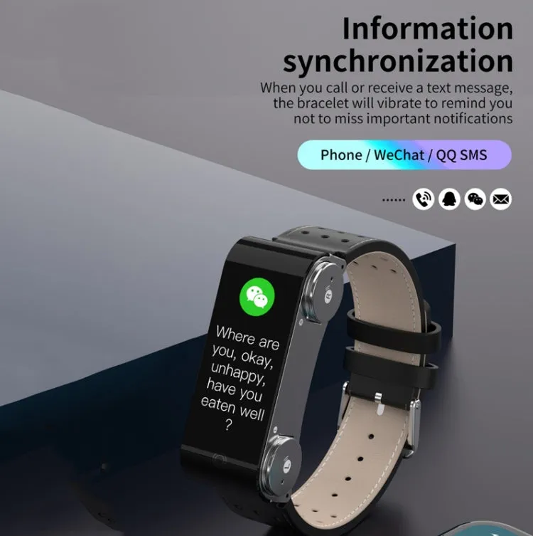 L890 1.14 inch TFT Color Screen Sports Bracelet with Bluetooth Headset, Support Call Reminder/Heart Rate Measurement/Blood Pressure Monitoring/Body Temperature Measurement(Black)