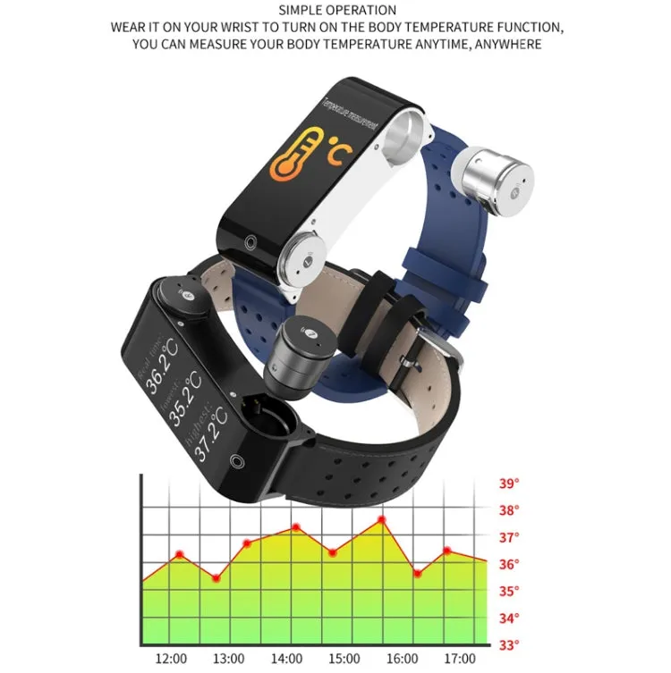 L890 1.14 inch TFT Color Screen Sports Bracelet with Bluetooth Headset, Support Call Reminder/Heart Rate Measurement/Blood Pressure Monitoring/Body Temperature Measurement(Black)