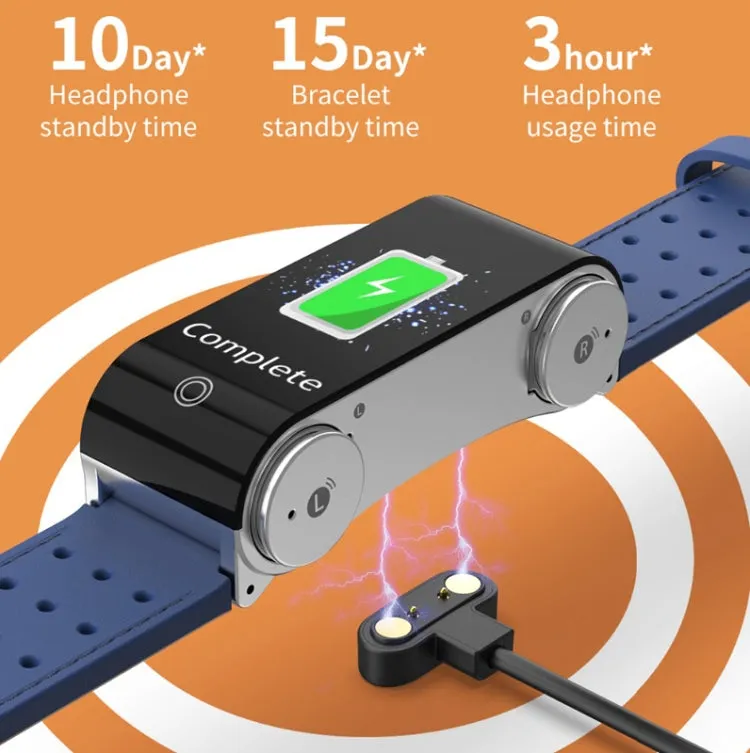 L890 1.14 inch TFT Color Screen Sports Bracelet with Bluetooth Headset, Support Call Reminder/Heart Rate Measurement/Blood Pressure Monitoring/Body Temperature Measurement(Black)