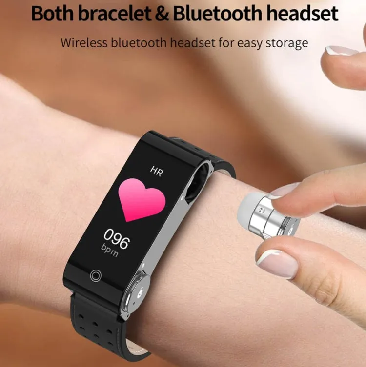 L890 1.14 inch TFT Color Screen Sports Bracelet with Bluetooth Headset, Support Call Reminder/Heart Rate Measurement/Blood Pressure Monitoring/Body Temperature Measurement(Black)