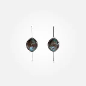 Labradorite Stone Earrings (Curved)