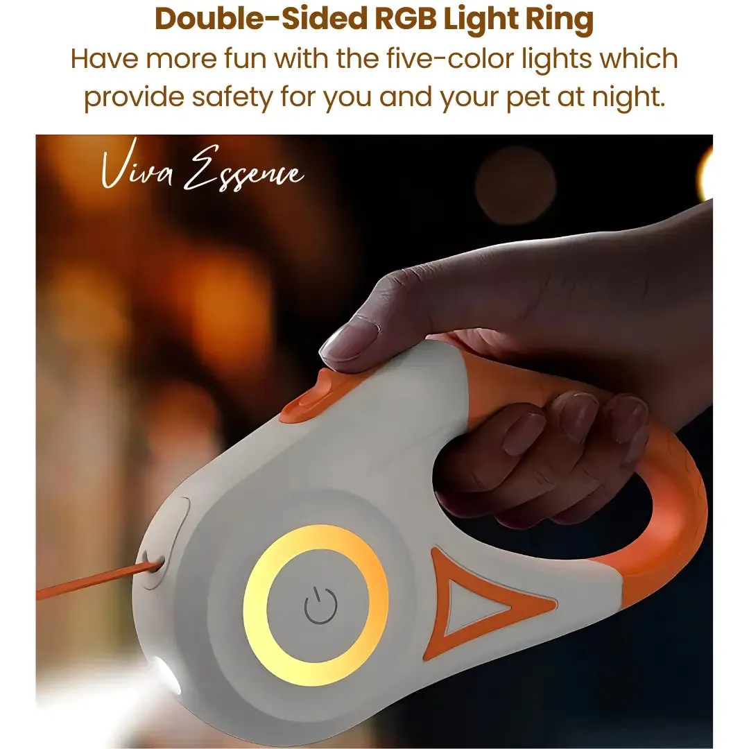 LED Retractable Dog Leash for Night Walks