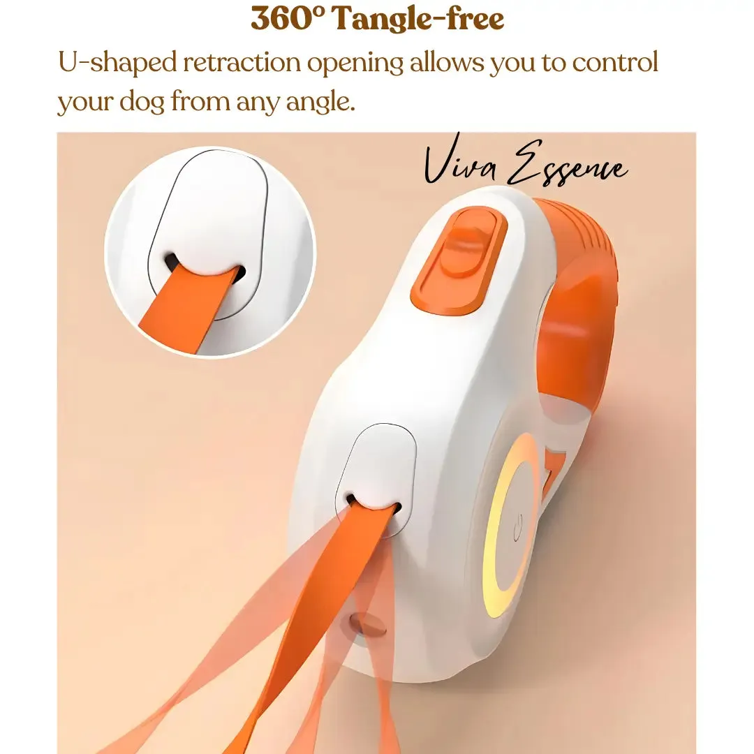LED Retractable Dog Leash for Night Walks