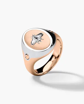 LODESTAR Two-Tone Gold Bee Signet Ring