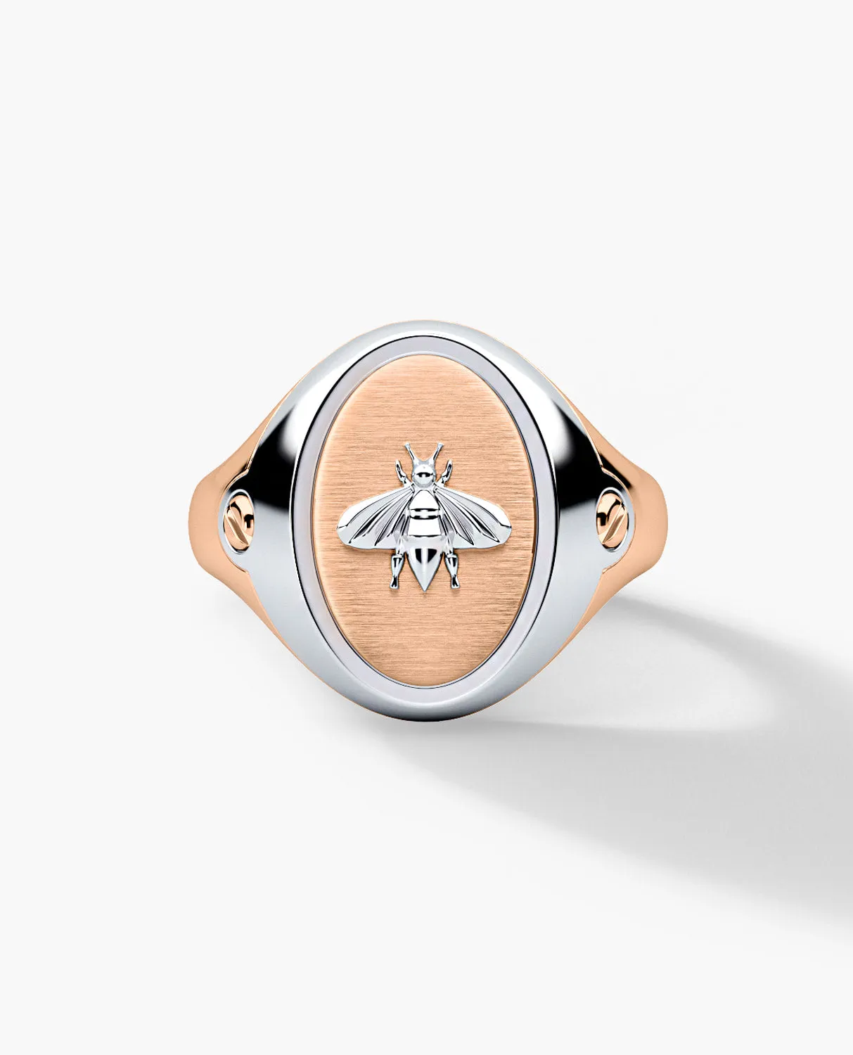 LODESTAR Two-Tone Gold Bee Signet Ring