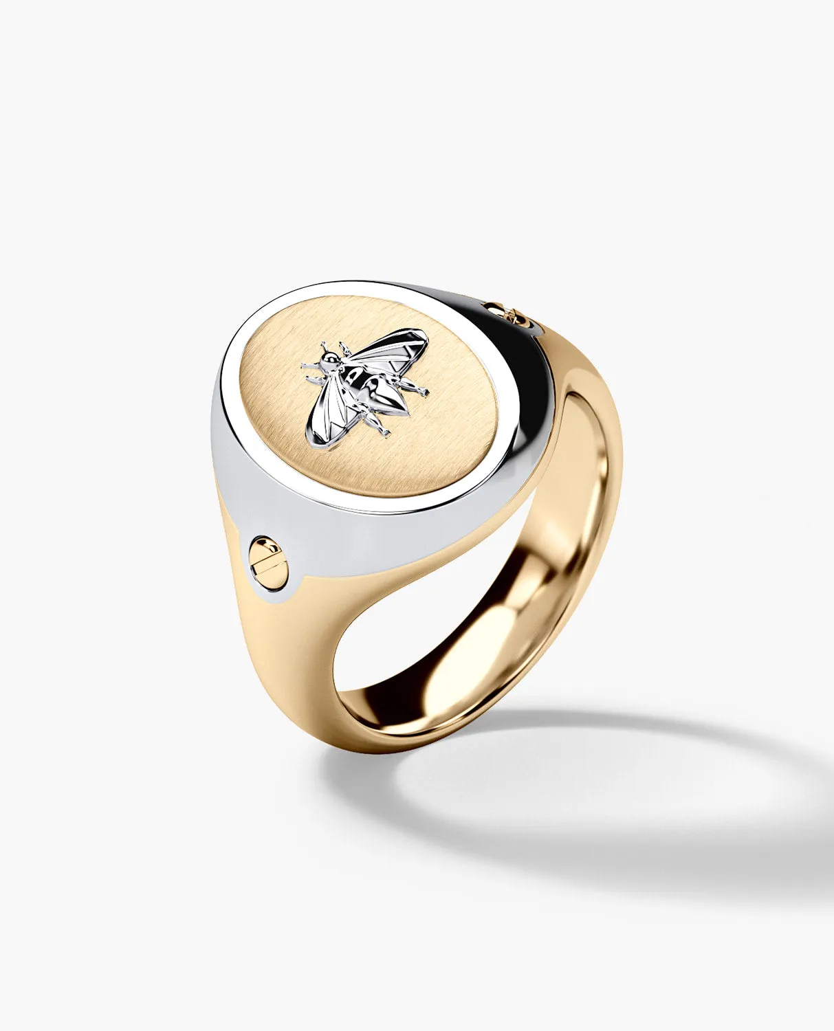 LODESTAR Two-Tone Gold Bee Signet Ring