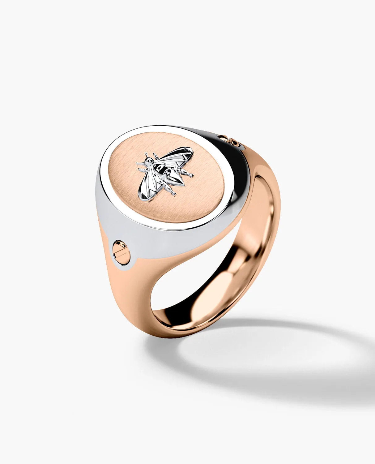 LODESTAR Two-Tone Gold Bee Signet Ring