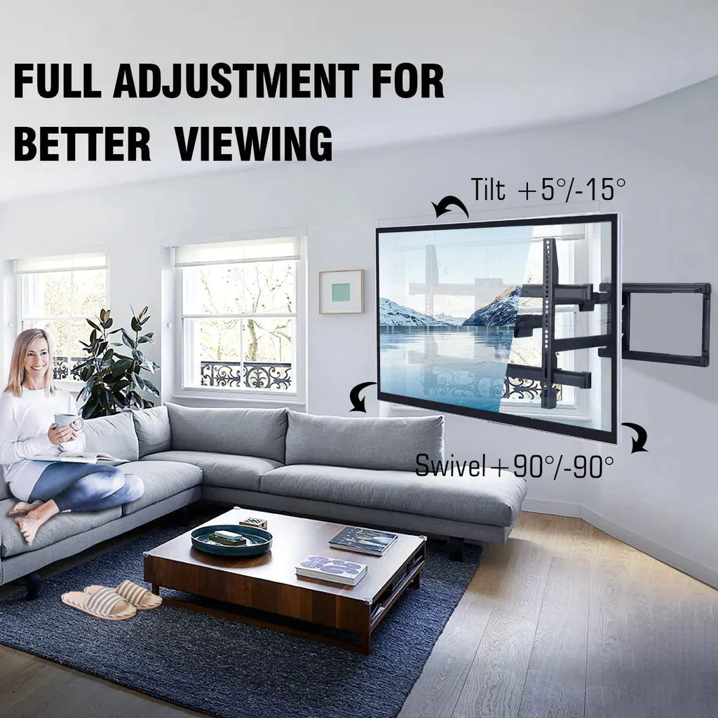 Long Reach TV Wall Bracket, Mount Swivel Tilt Corner TV Bracket with 765mm long Arm