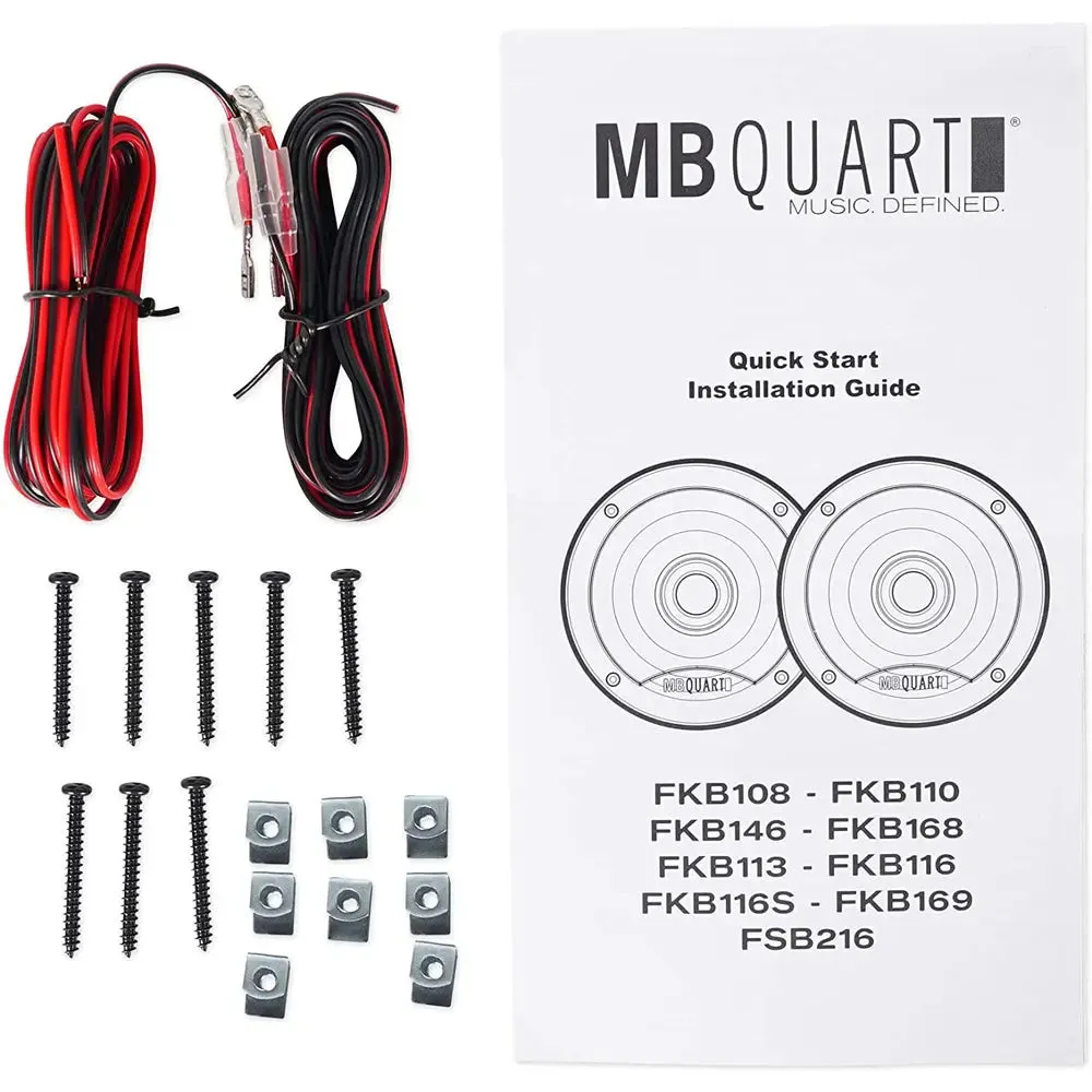 MB Quart FKB168 Formula Series 5"x7"/ 6"x8" 100W Max 2-Way Coaxial Speaker Pair
